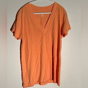 aerie Orange V-Neck Short Sleeve Tee